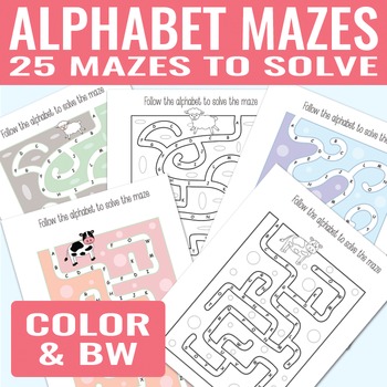 Alphabet Mazes Alphabet Worksheets for Kids