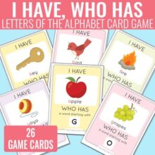 I Have, Who Has Alphabet Game Alphabet Cards