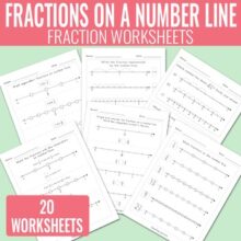 Fractions on a Number Line Worksheets