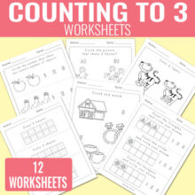 Counting to 3 Worksheets - Kindergarten