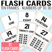 Ten Frame Flash Cards up to 30 - 2 sizes