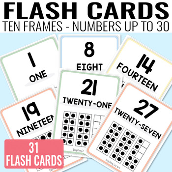Ten Frame Flash Cards up to 30 - 2 sizes
